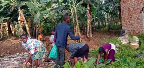 Students participating in a community cleanup campaign